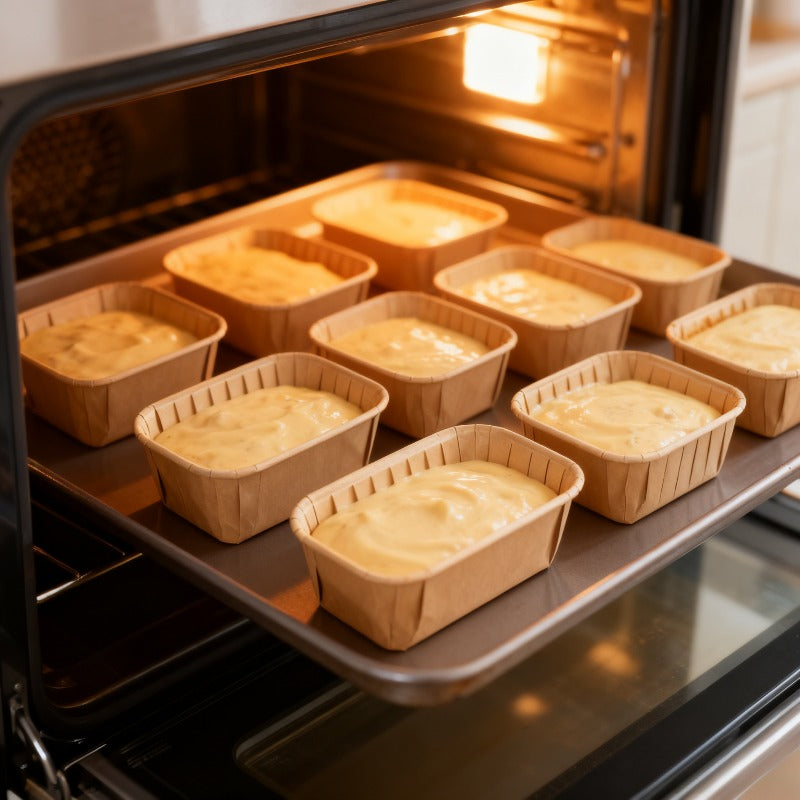 Caissette cupcake en papier, antiadhésive de qualité alimentaire, mise en situation